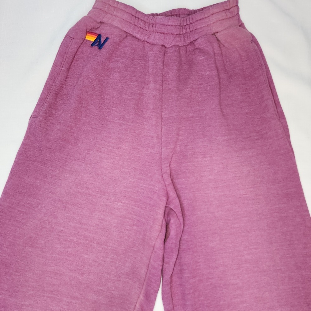 Aviator Nation Set Essential Cropped Sweatshirt W Pants in Faded Purple Size XS - Picture 10 of 16